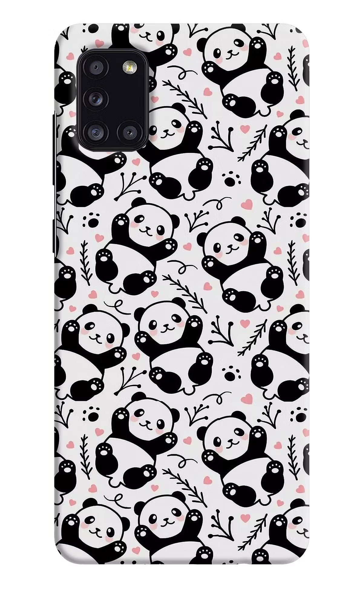 Cute Panda Samsung A31 Hard Case Back Cover by Casekaro