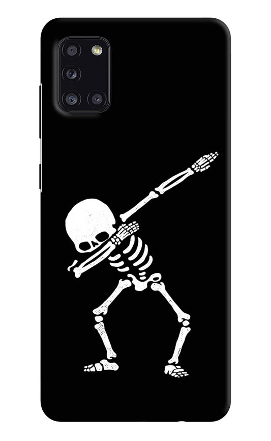 Dabbing Skeleton Art Samsung A31 Hard Case Back Cover by Casekaro