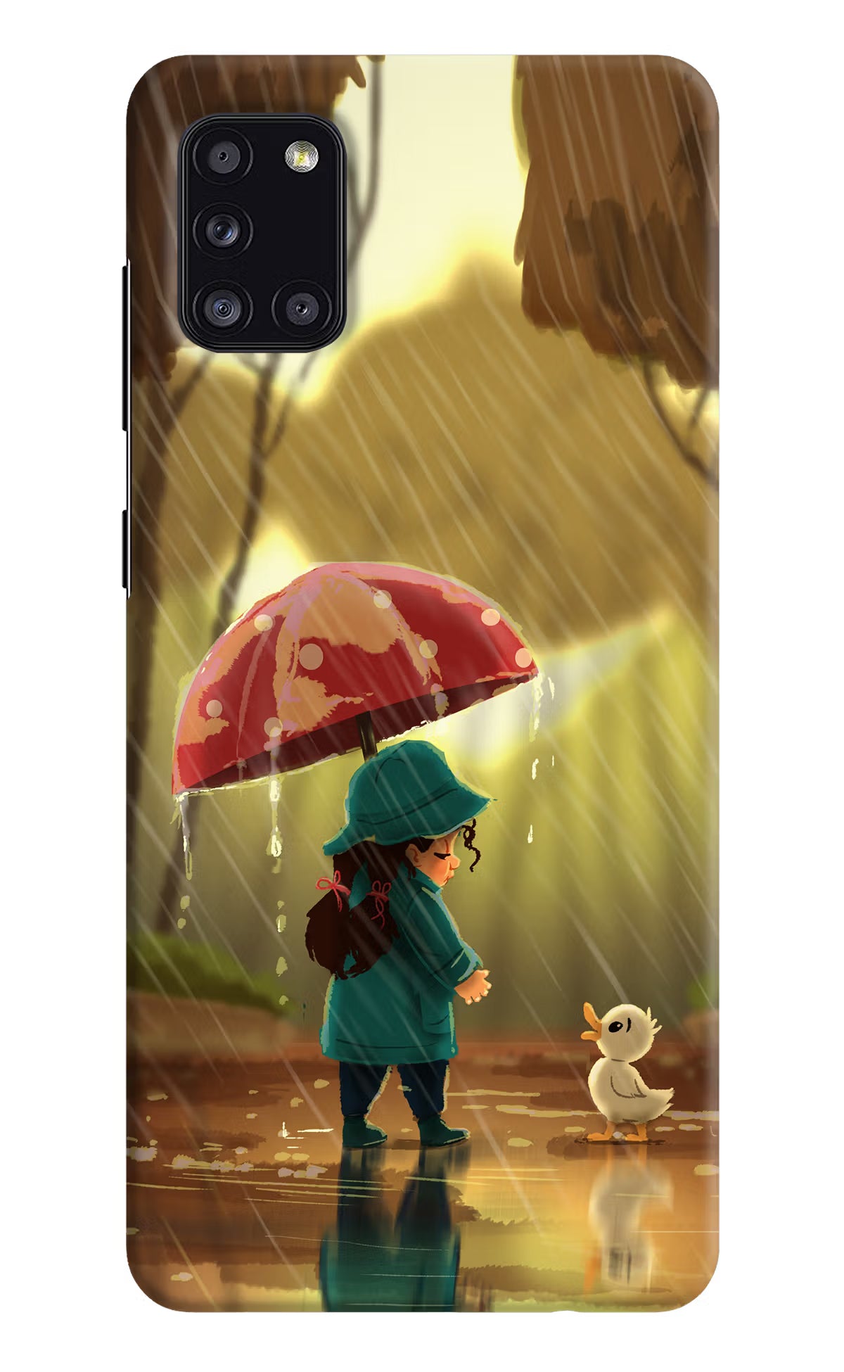 Rainy Day Samsung A31 Hard Case Back Cover by Casekaro