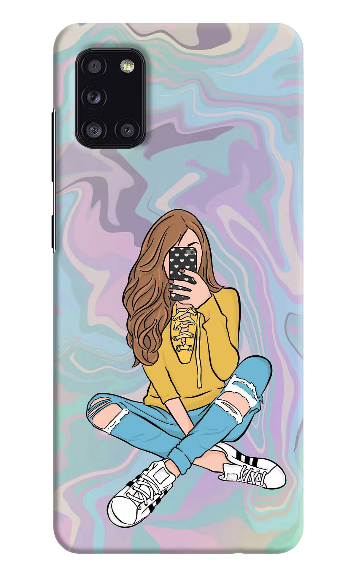Selfie Girl Samsung A31 Hard Case Back Cover by Casekaro