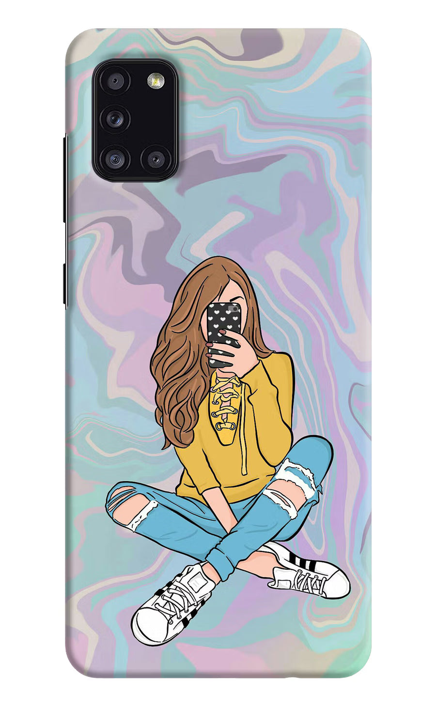 Selfie Girl Samsung A31 Back Cover, Hard case