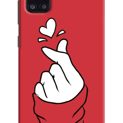 Korean Love Sign Samsung A31 Hard Case Back Cover by Casekaro