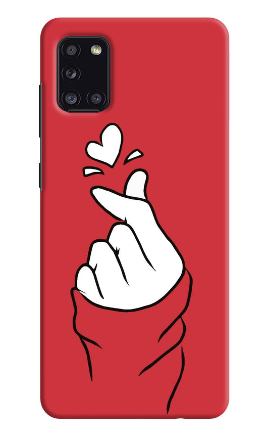 Korean Love Sign Samsung A31 Hard Case Back Cover by Casekaro