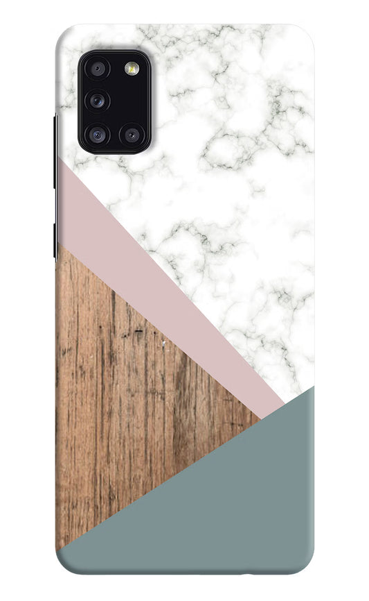 Marble wood Abstract Samsung A31 Hard Case Back Cover by Casekaro