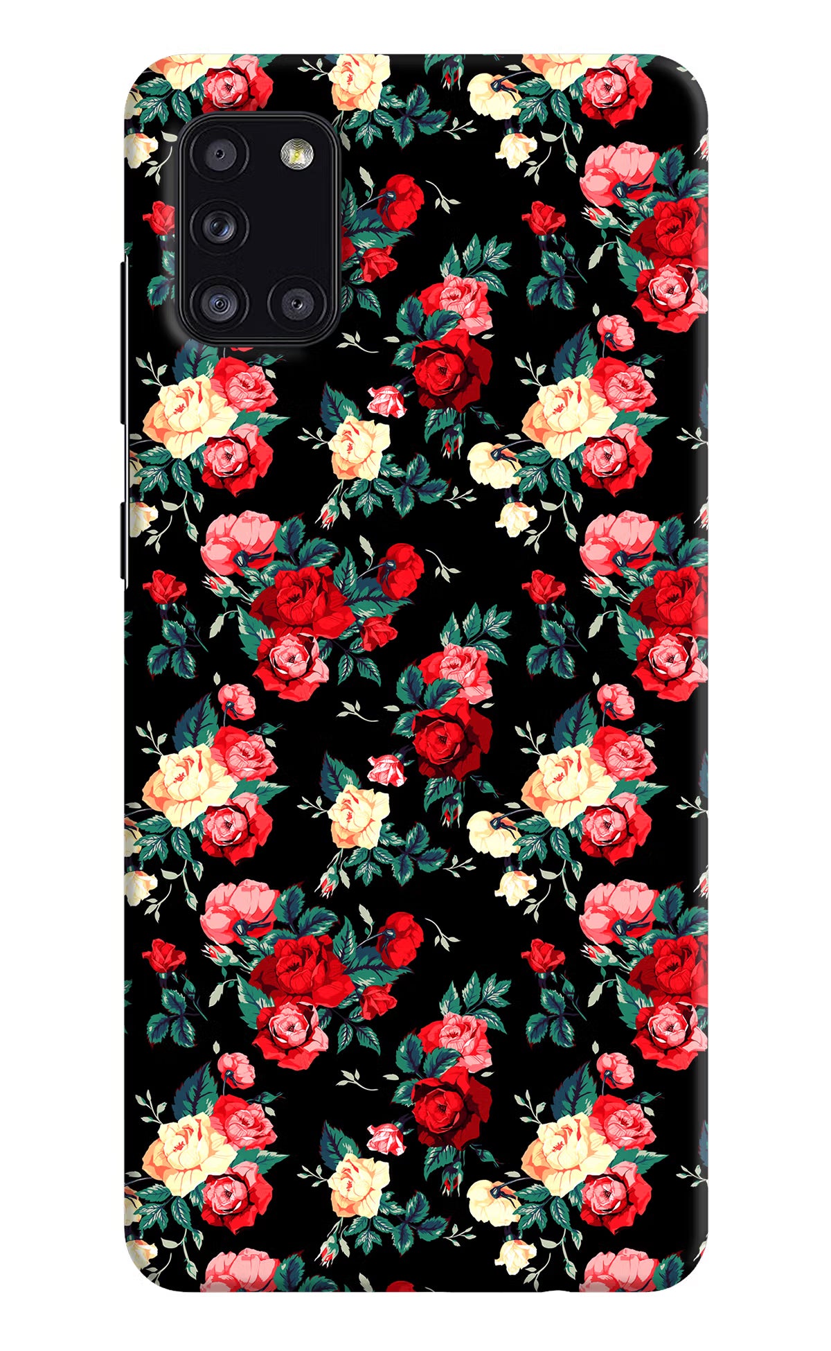Rose Pattern Samsung A31 Hard Case Back Cover by Casekaro