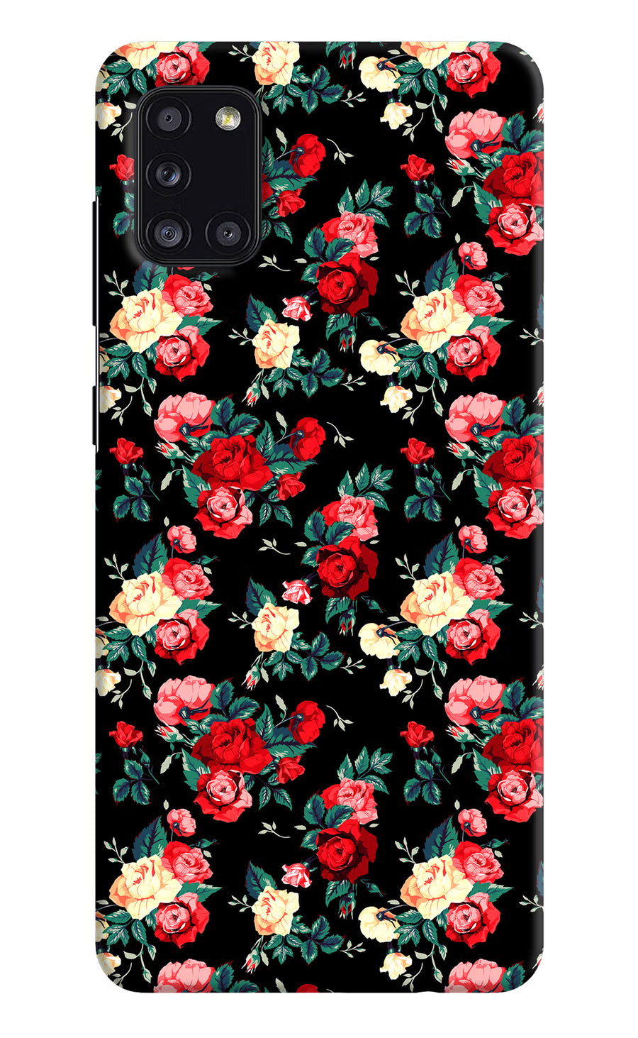 Rose Pattern Samsung A31 Back Cover, Hard case