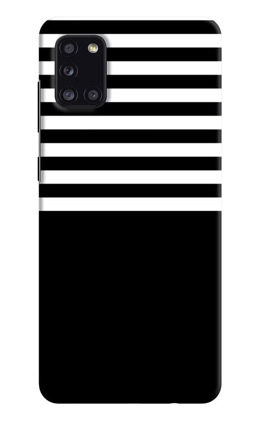 Black and White Print Samsung A31 Hard Case Back Cover by Casekaro
