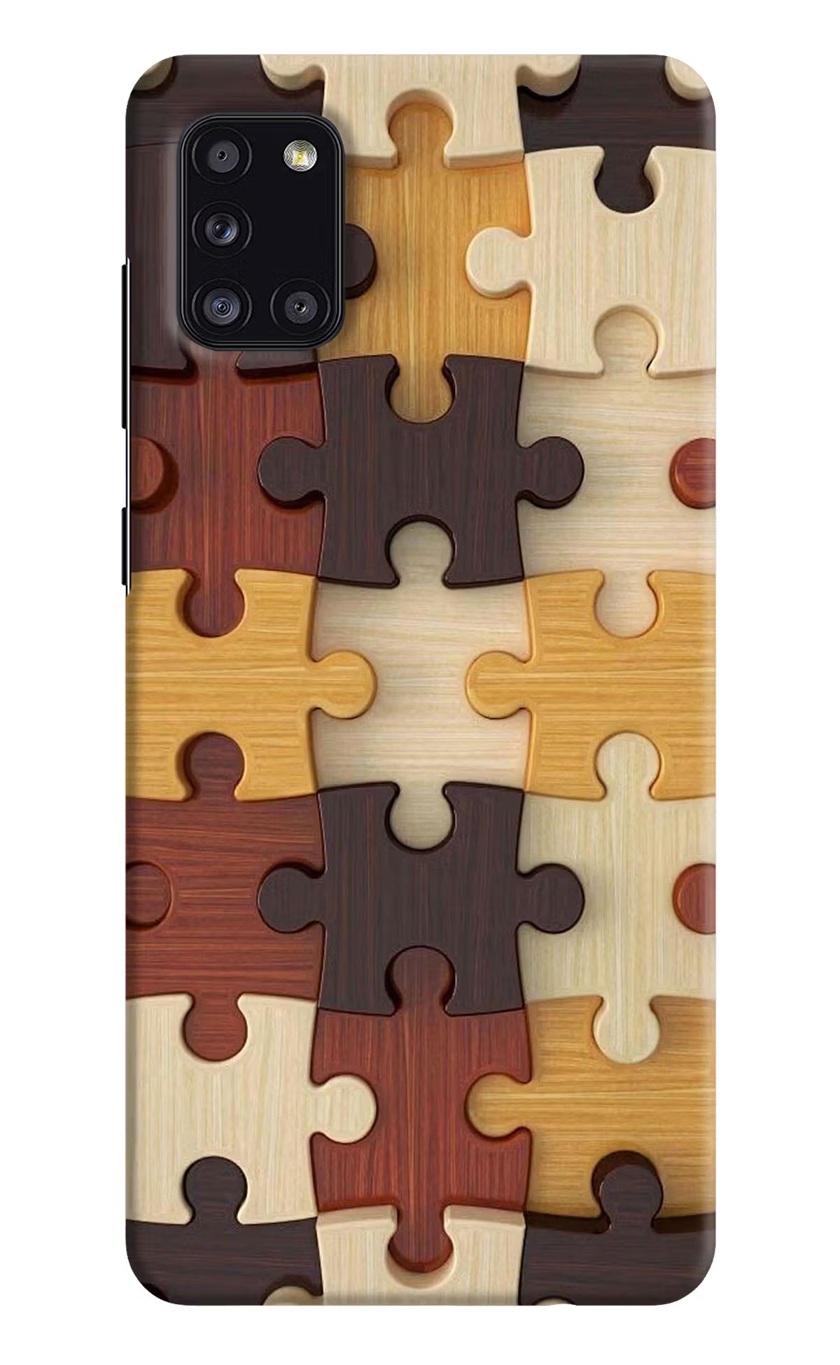 Wooden Puzzle Samsung A31 Hard Case Back Cover by Casekaro