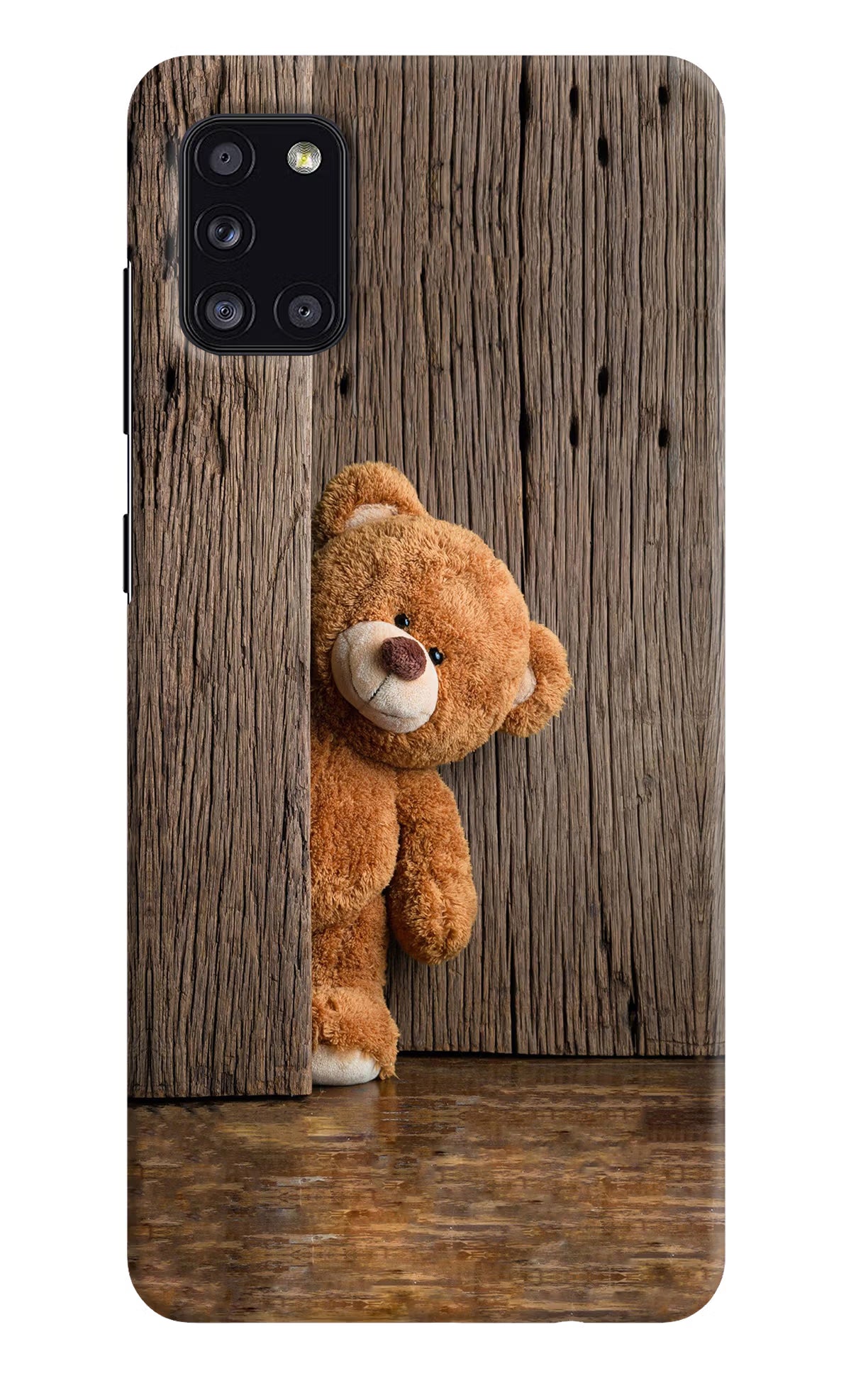 Teddy Wooden Samsung A31 Hard Case Back Cover by Casekaro