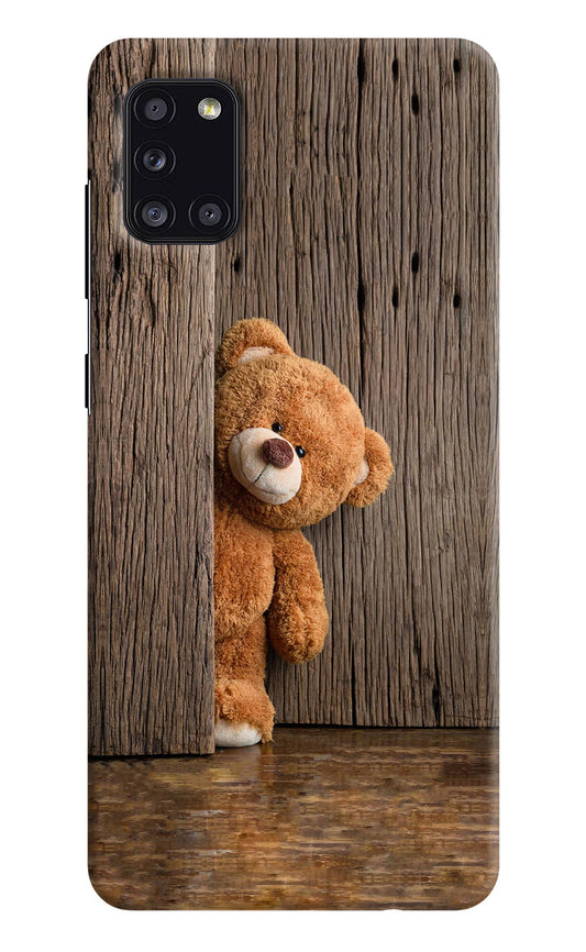 Teddy Wooden Samsung A31 Hard Case Back Cover by Casekaro