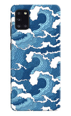Blue Waves Samsung A31 Hard Case Back Cover by Casekaro