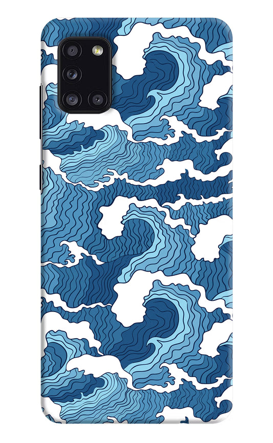 Blue Waves Samsung A31 Hard Case Back Cover by Casekaro