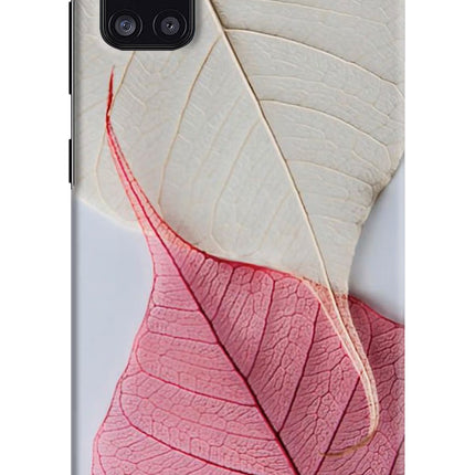 White Pink Leaf Samsung A31 Hard Case Back Cover by Casekaro