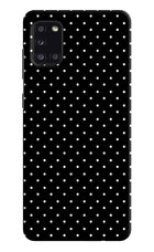 White Dots Samsung A31 Hard Case Back Cover by Casekaro