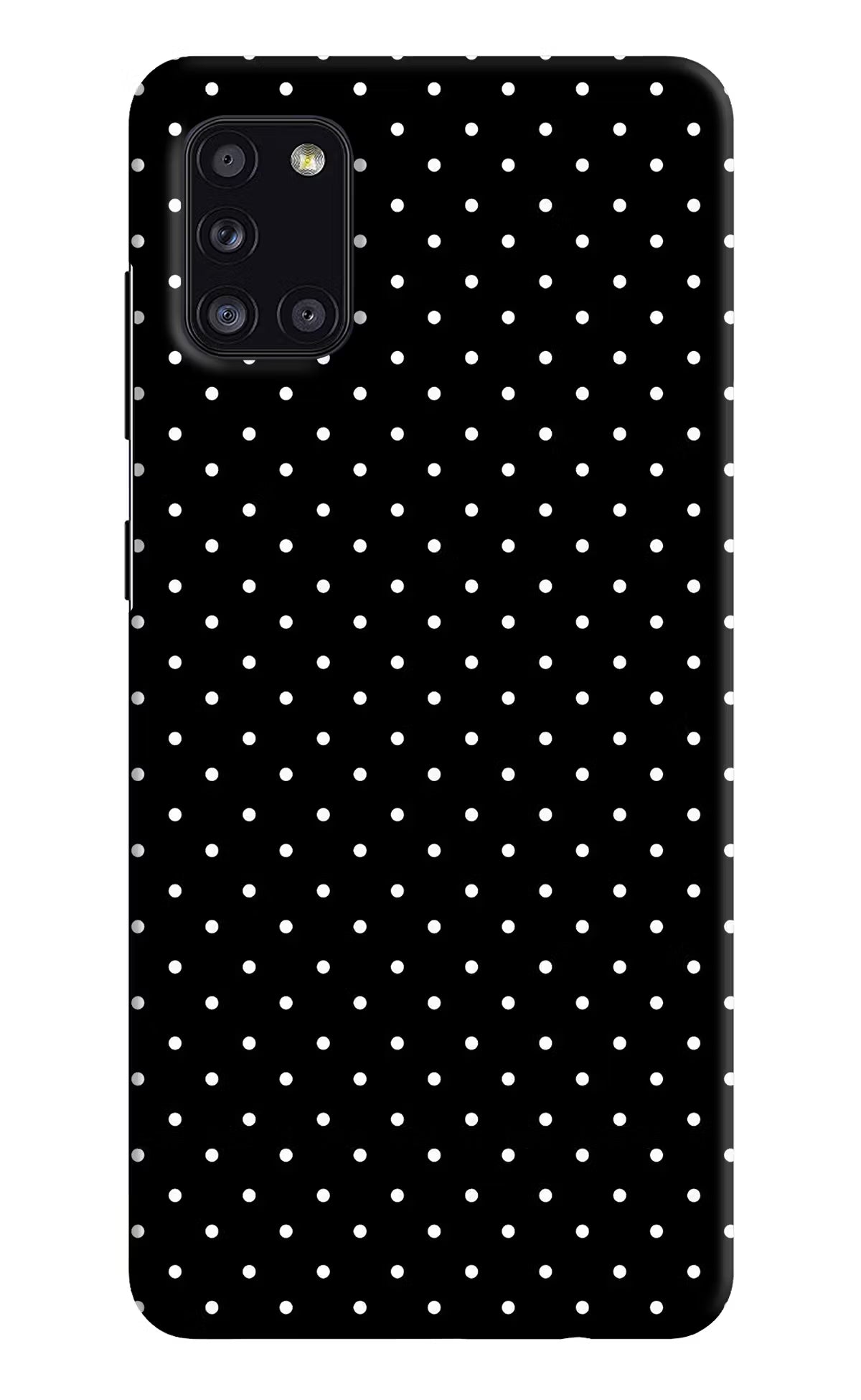 White Dots Samsung A31 Hard Case Back Cover by Casekaro