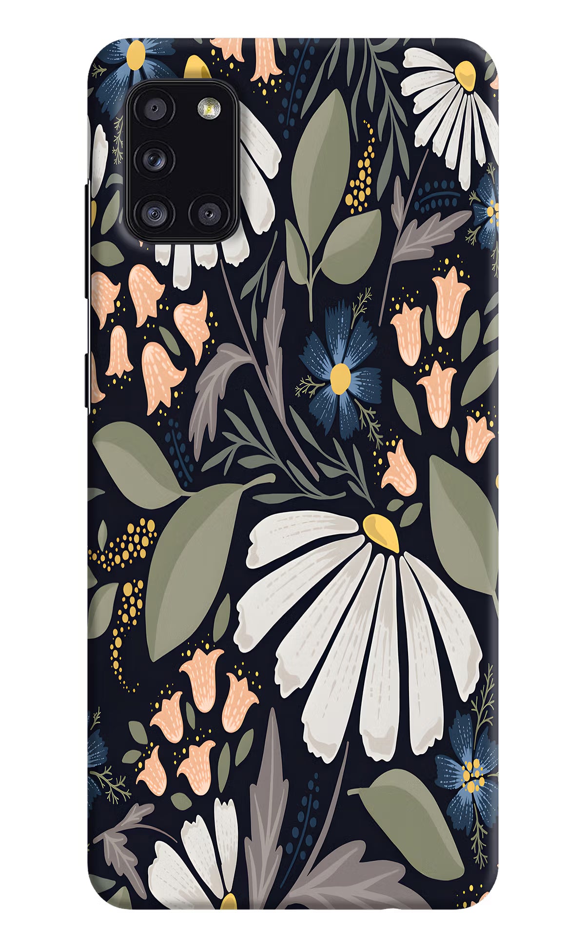 Flowers Art Samsung A31 Hard Case Back Cover by Casekaro