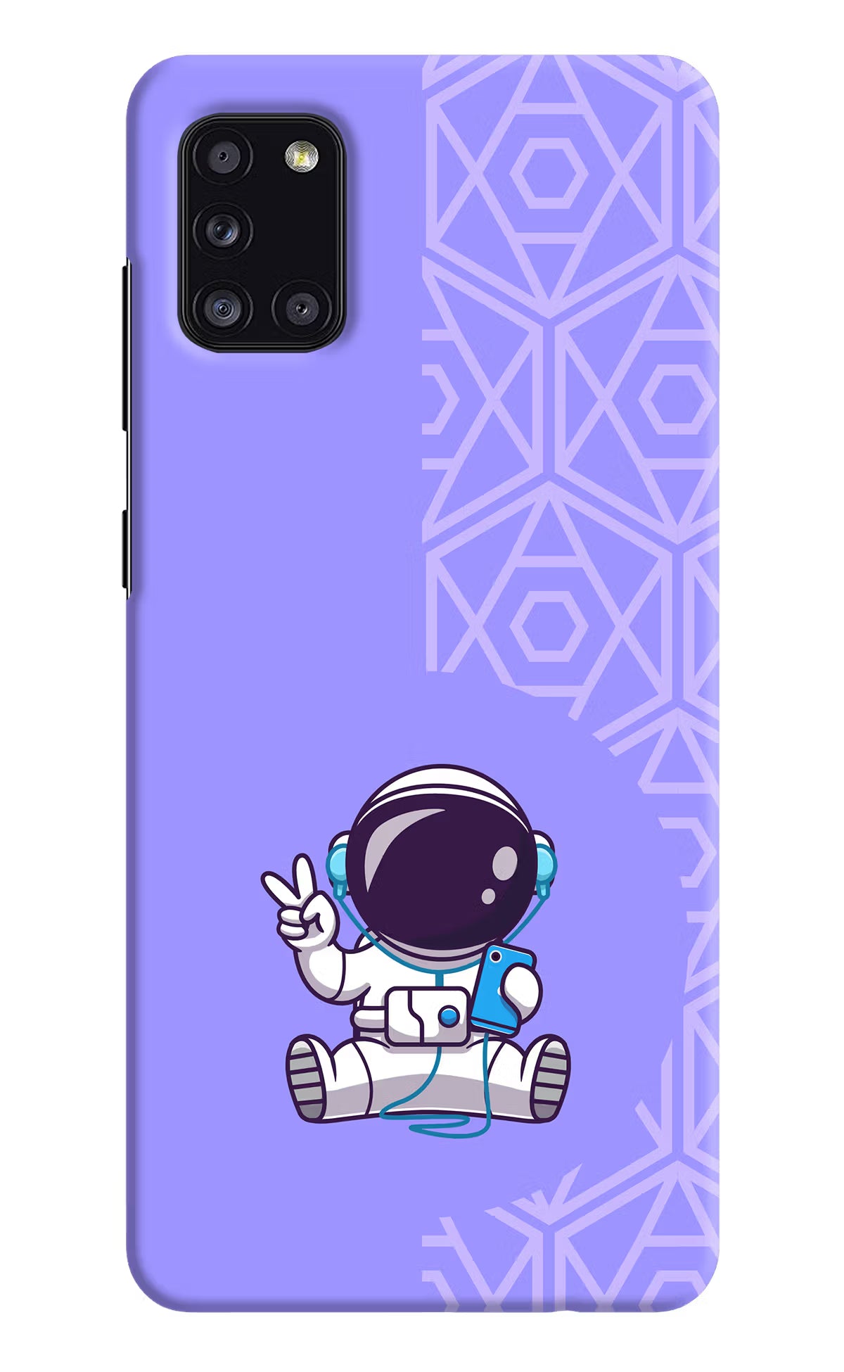 Cute Astronaut Chilling Samsung A31 Hard Case Back Cover by Casekaro