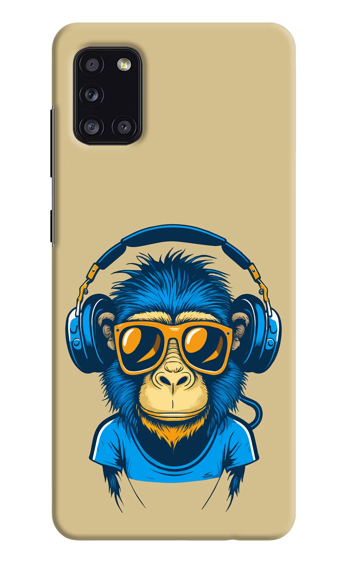 Monkey Headphone Samsung A31 Hard Case Back Cover by Casekaro