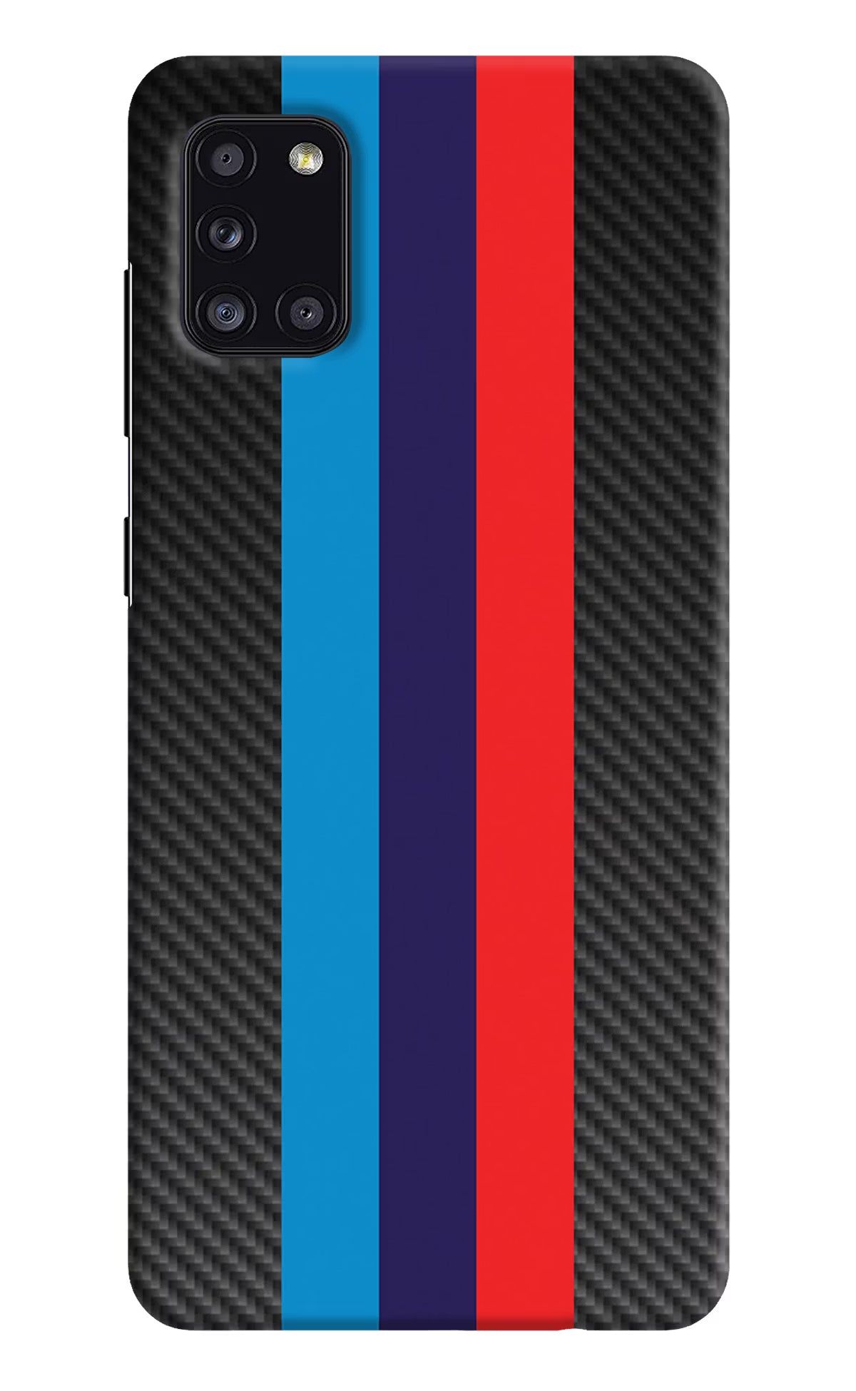 BMW Stripes Pattern Samsung A31 Hard Case Back Cover by Casekaro