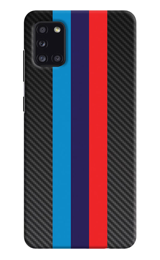 BMW Stripes Pattern Samsung A31 Hard Case Back Cover by Casekaro