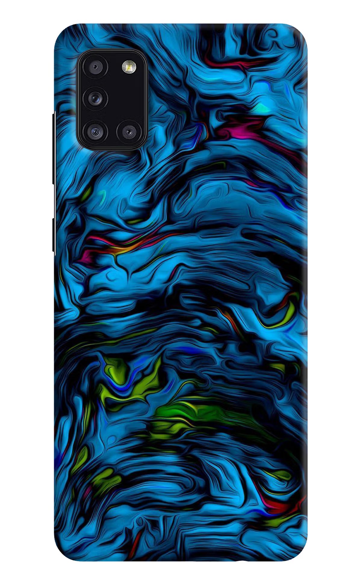 Dark Blue Abstract Samsung A31 Hard Case Back Cover by Casekaro