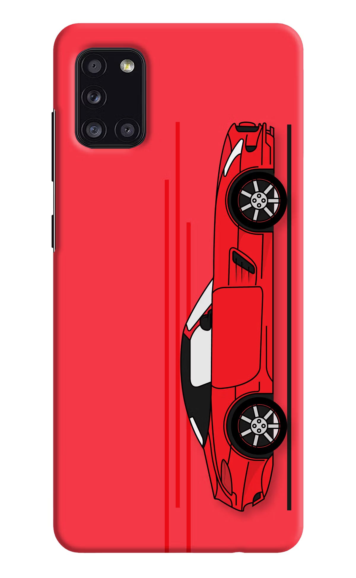 Red Velocity Samsung A31 Hard Case Back Cover by Casekaro
