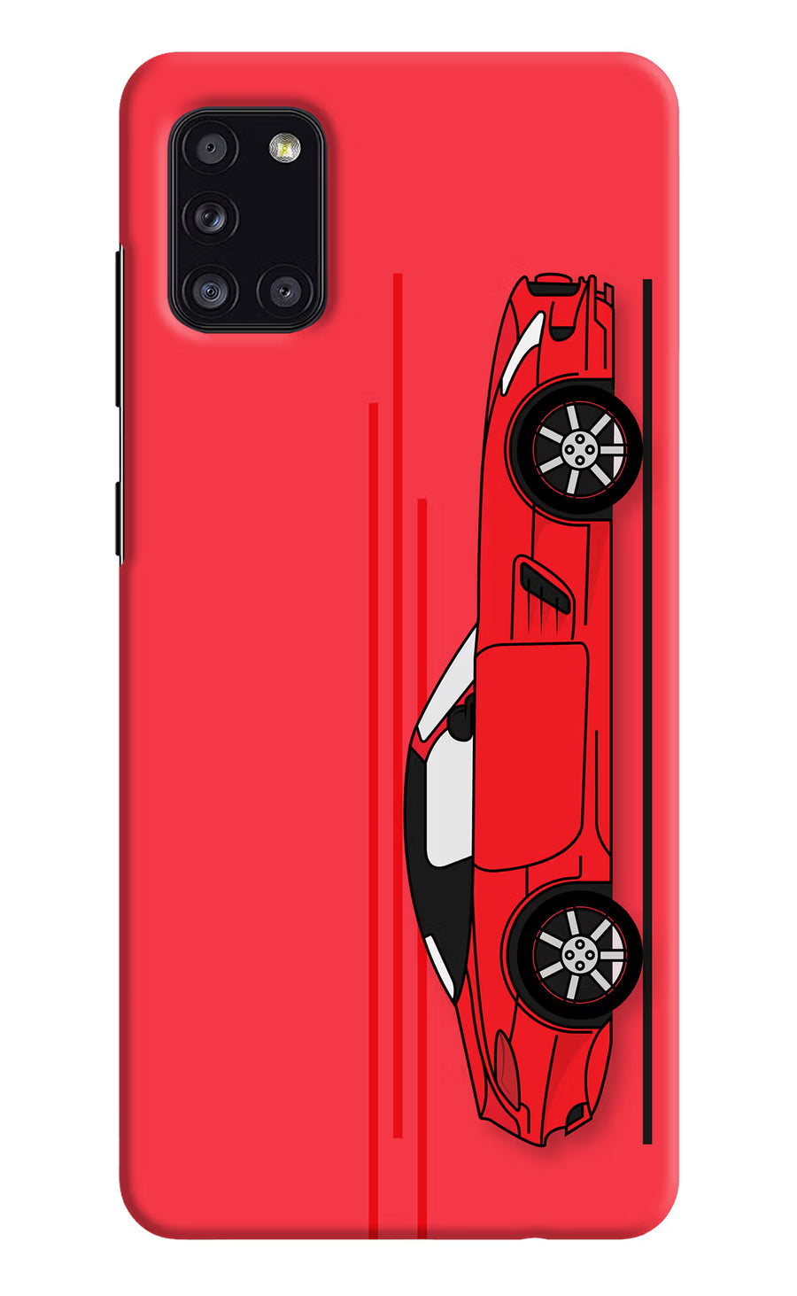 Red Velocity Samsung A31 Back Cover, Hard case