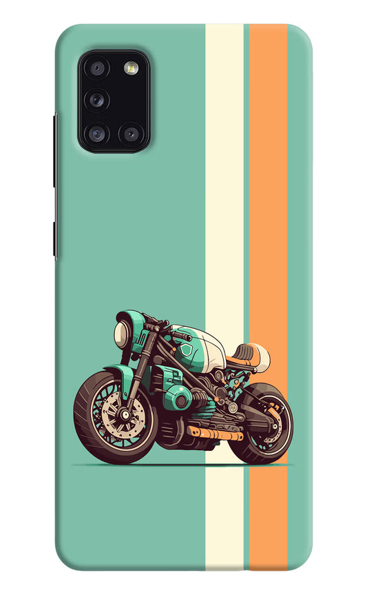 Striped Moto Drift Samsung A31 Hard Case Back Cover by Casekaro