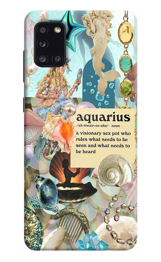 Aquarius Zodiac Samsung A31 Hard Case Back Cover by Casekaro