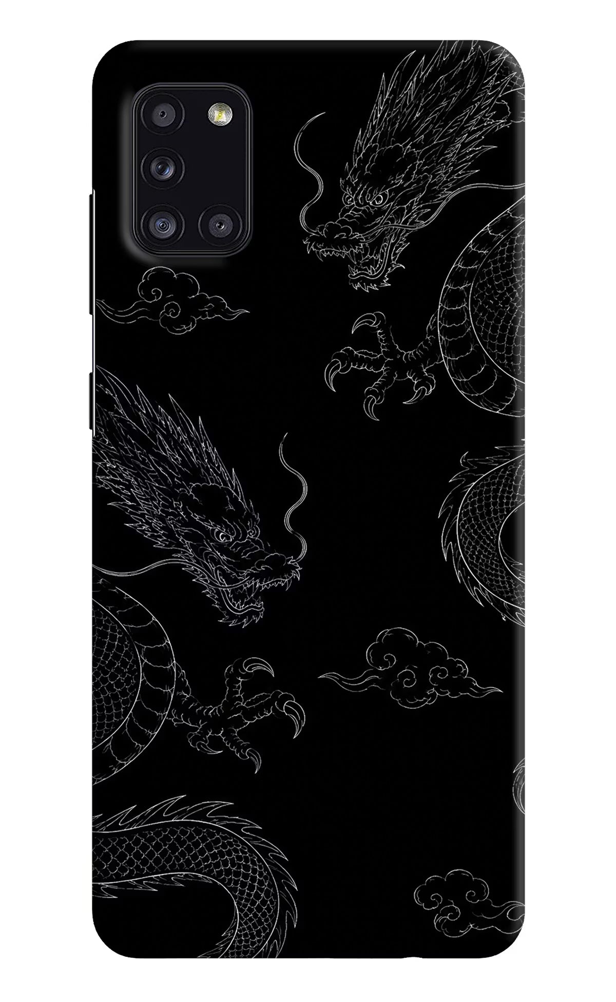 Twin Dragons Samsung A31 Hard Case Back Cover by Casekaro