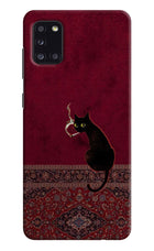 Midnight Cat Samsung A31 Hard Case Back Cover by Casekaro