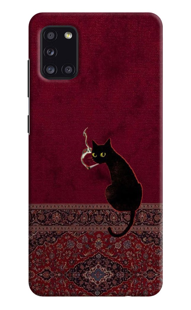 Midnight Cat Samsung A31 Hard Case Back Cover by Casekaro