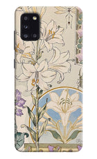 White Lily Samsung A31 Hard Case Back Cover by Casekaro