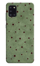 Green Stars Samsung A31 Hard Case Back Cover by Casekaro