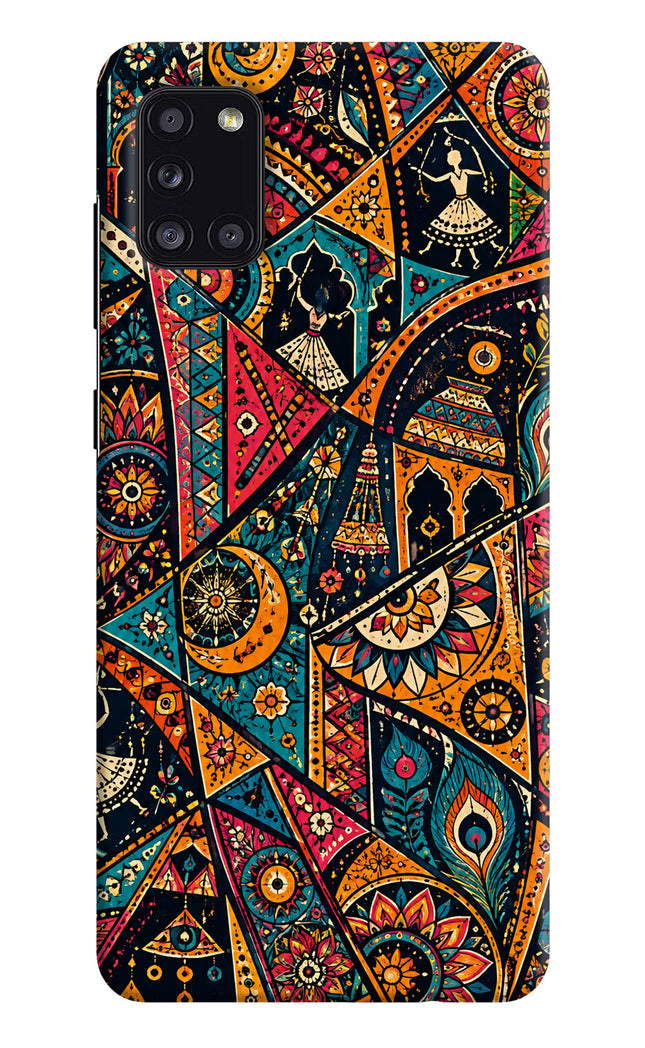 Folk Print Samsung A31 Hard Case Back Cover by Casekaro