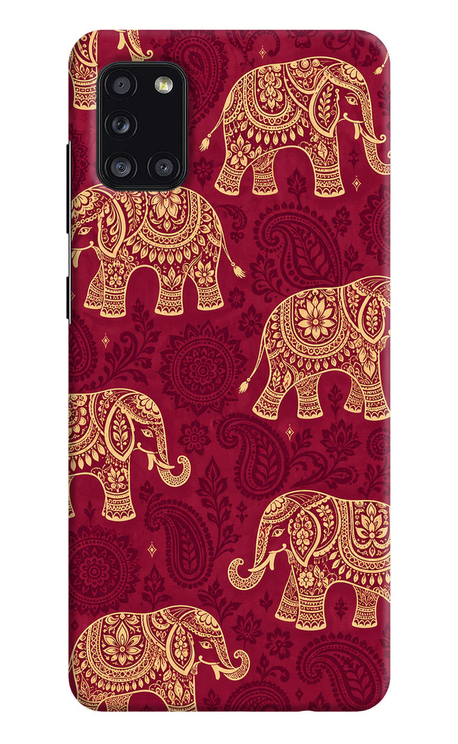 Maroon Elephant Samsung A31 Hard Case Back Cover by Casekaro