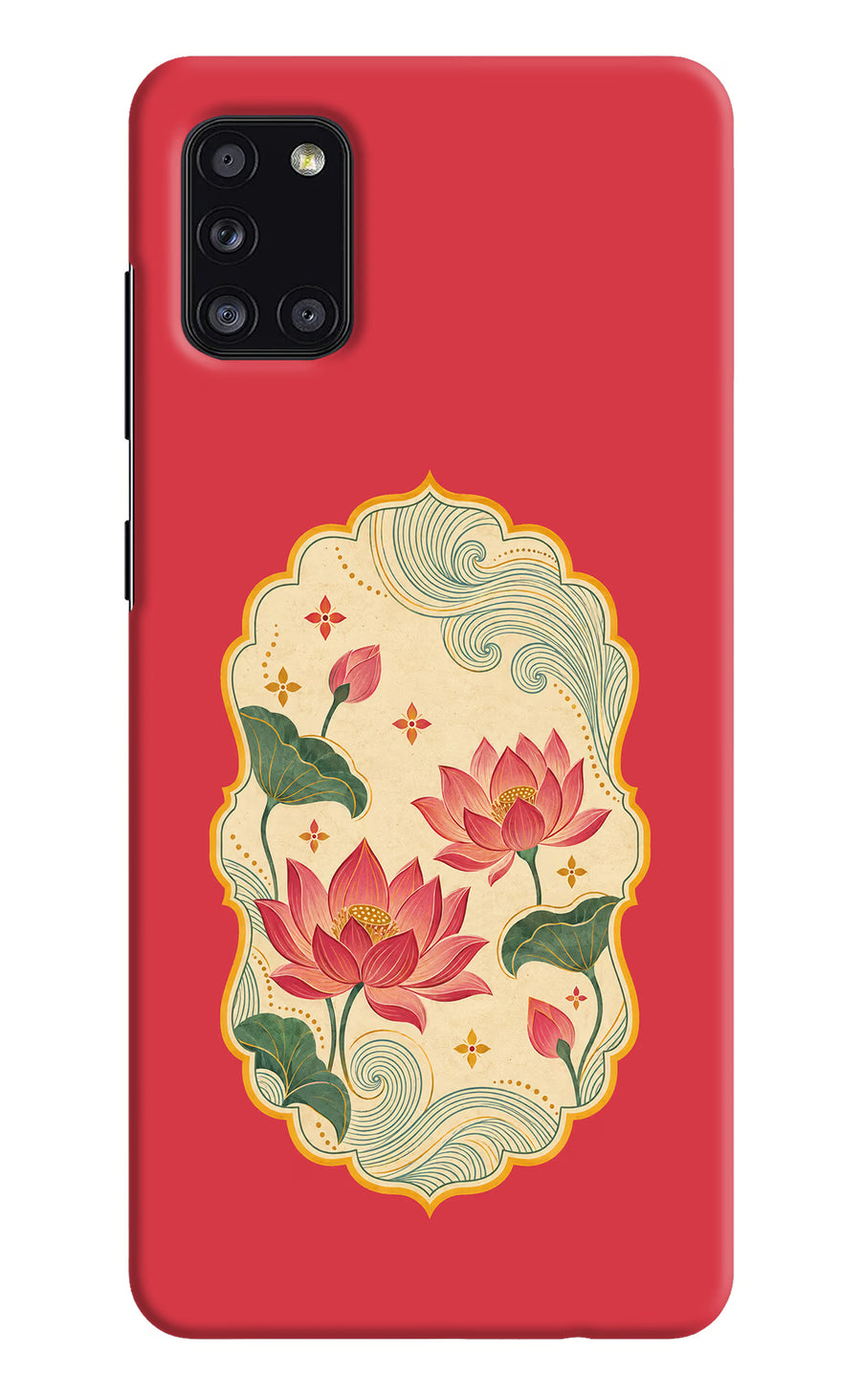 Pink Lotus Samsung A31 Back Cover, Hard case