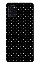 White Dots Samsung A31 Pop Case by Casekaro
