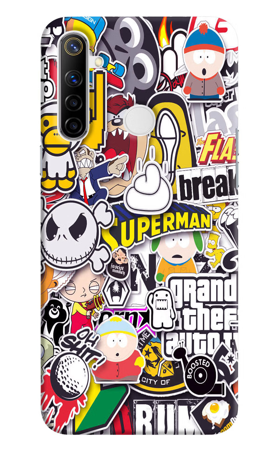 Sticker Bomb Realme Narzo 10 Back Cover, Hard case