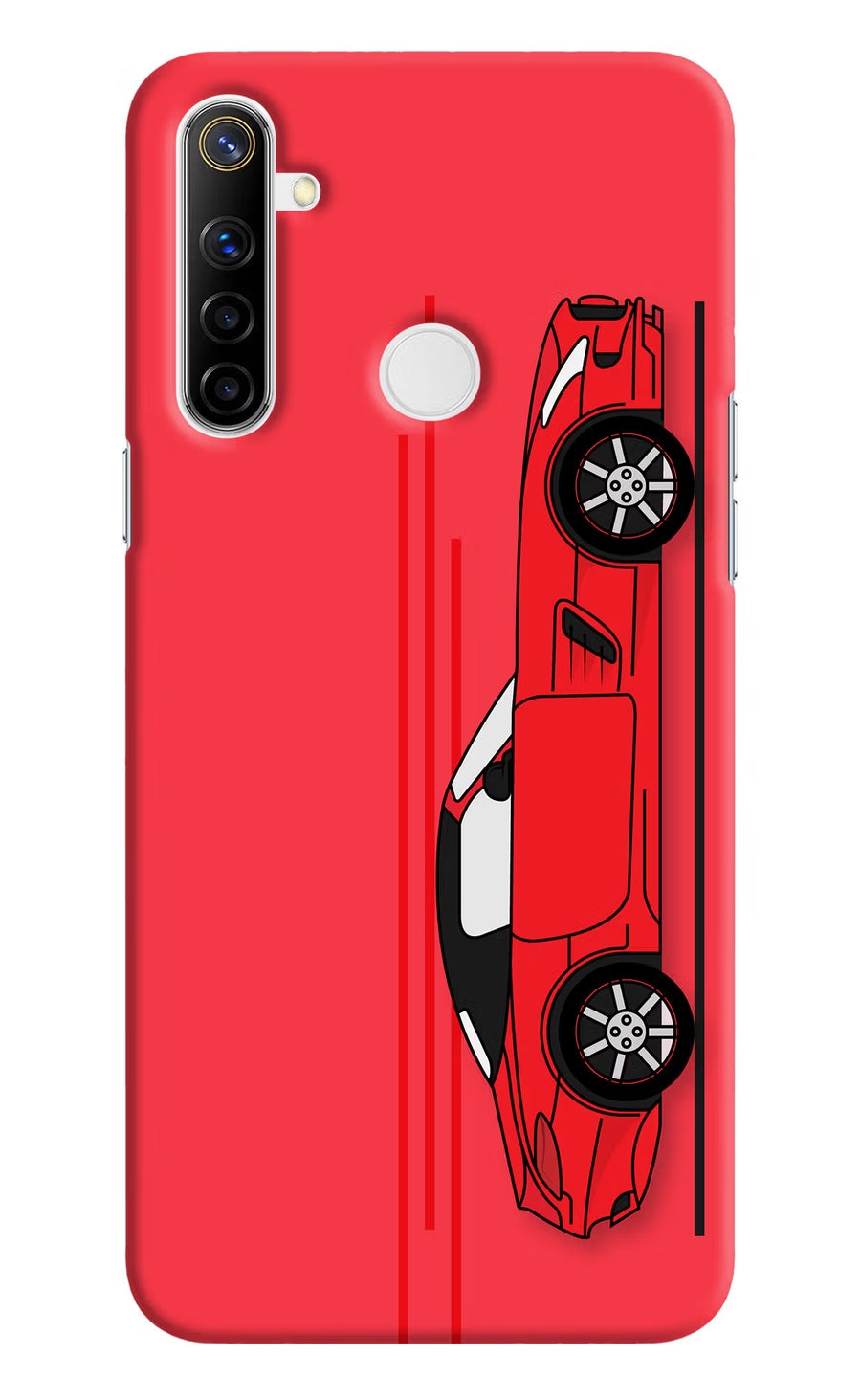 Red Velocity Realme Narzo 10 Back Cover, Hard case