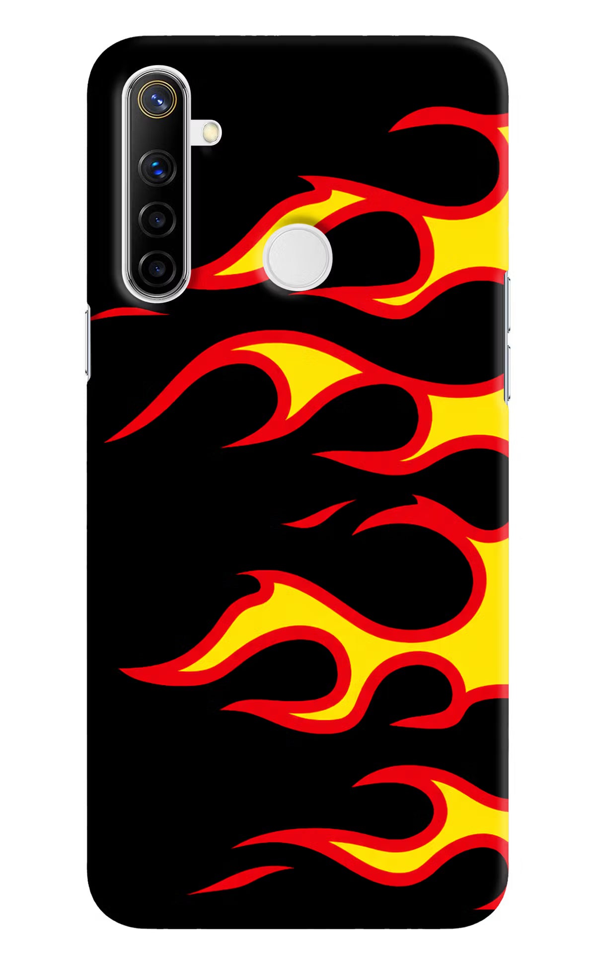 Side Sweep Flames Realme Narzo 10 Hard Case Back Cover by Casekaro