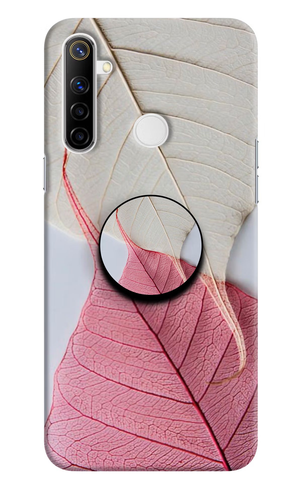 White Pink Leaf Realme Narzo 10 Pop Case by Casekaro