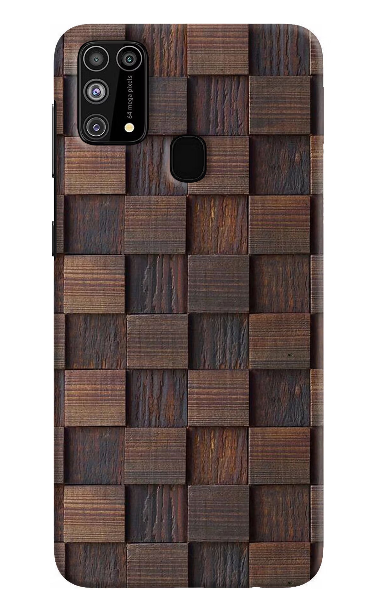 Wooden Cube Design Samsung M31/F41 Hard Case Back Cover by Casekaro