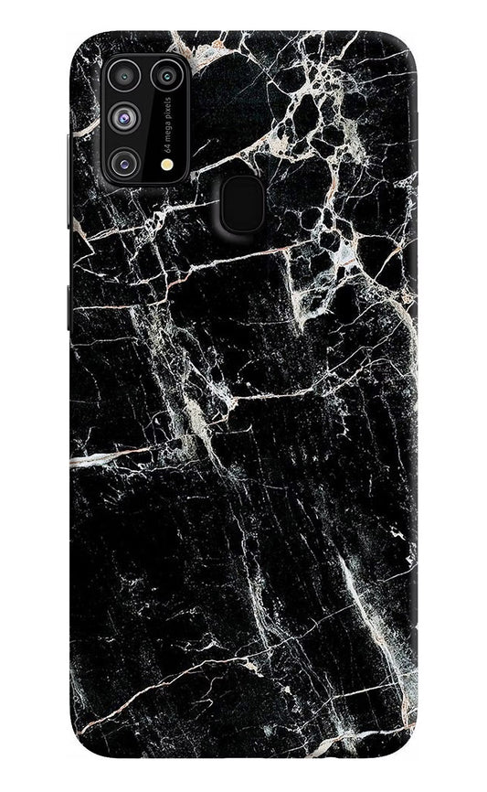Black Marble Texture Samsung M31/F41 Hard Case Back Cover by Casekaro