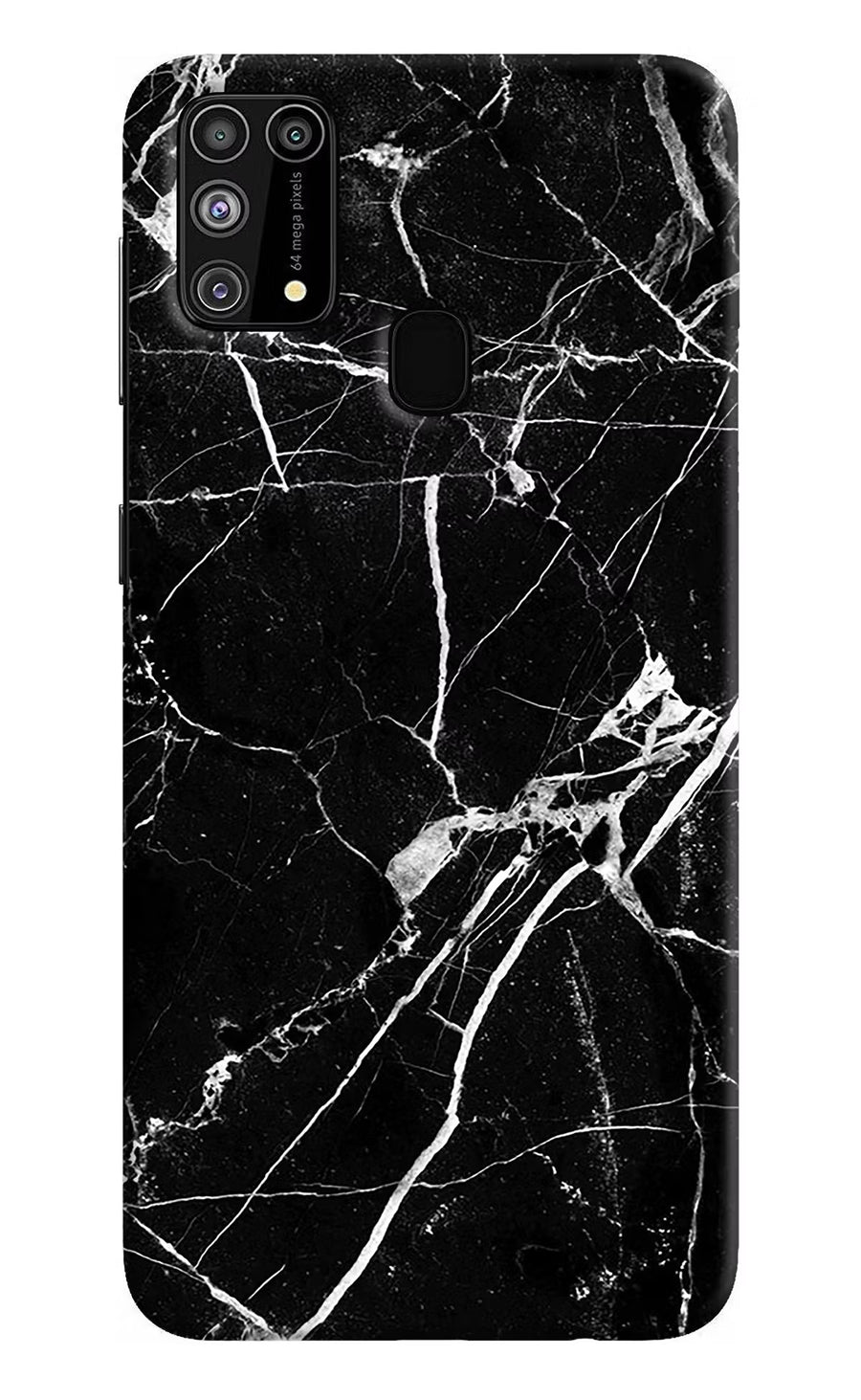 Black Marble Pattern Samsung M31/F41 Back Cover, Hard case