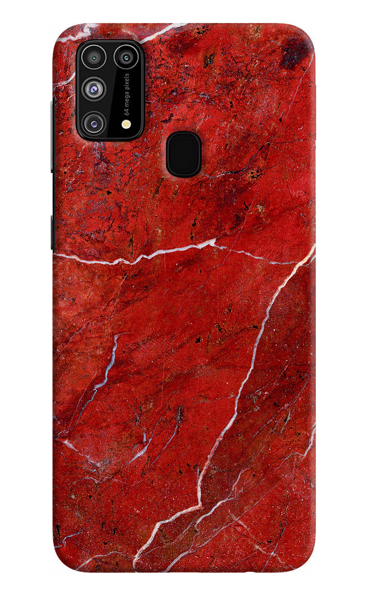 Red Marble Design Samsung M31/F41 Hard Case Back Cover by Casekaro
