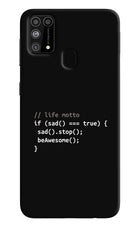 Life Motto Code Samsung M31/F41 Hard Case Back Cover by Casekaro