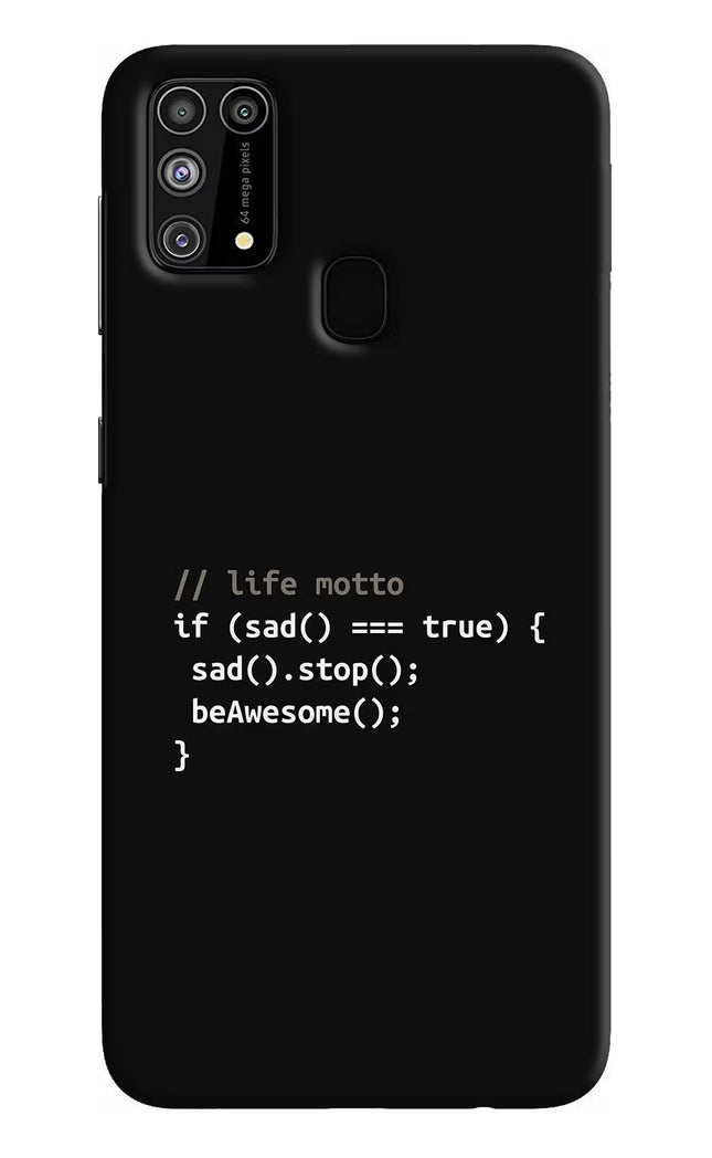 Life Motto Code Samsung M31/F41 Hard Case Back Cover by Casekaro