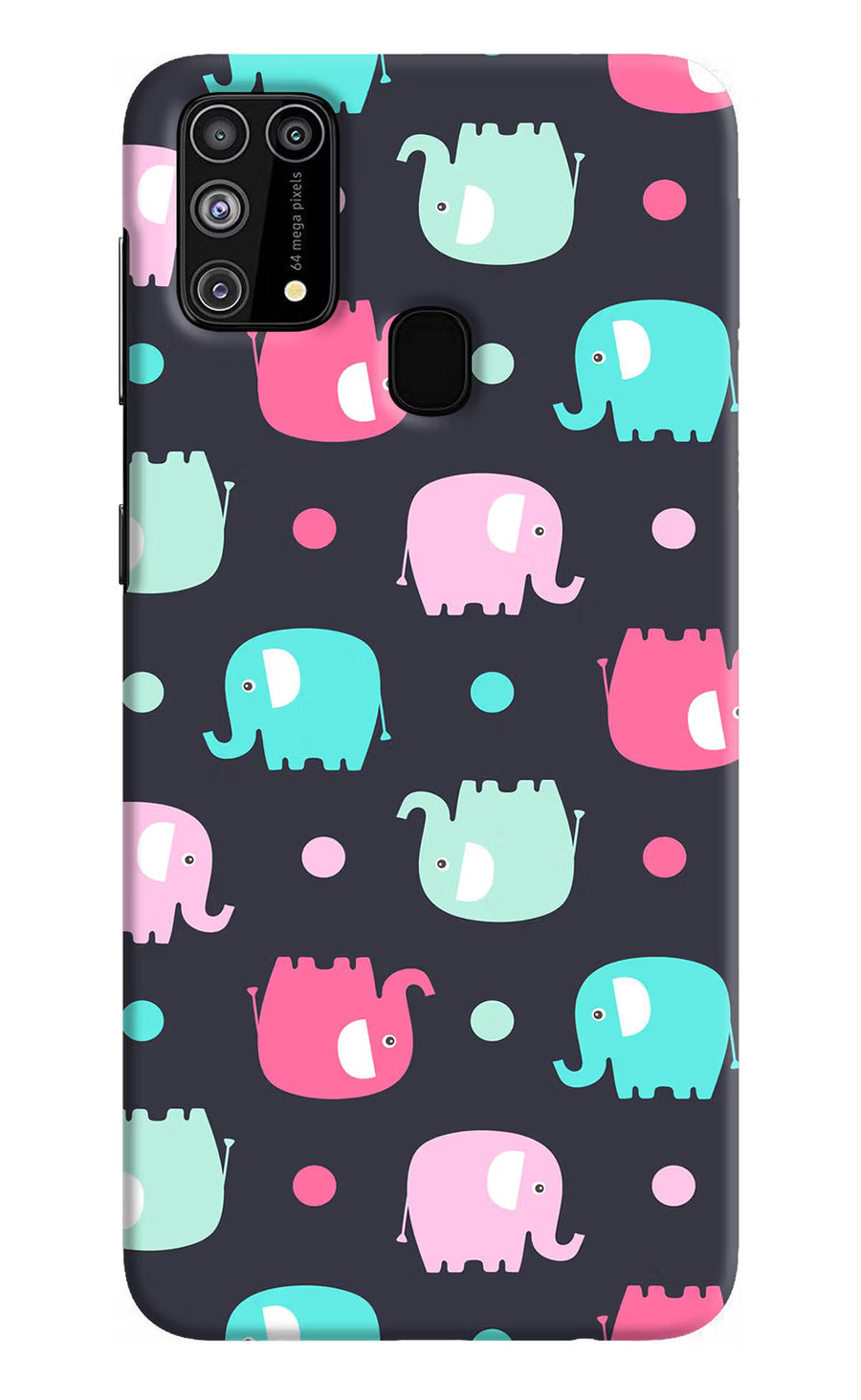 Elephants Samsung M31/F41 Back Cover, Hard case