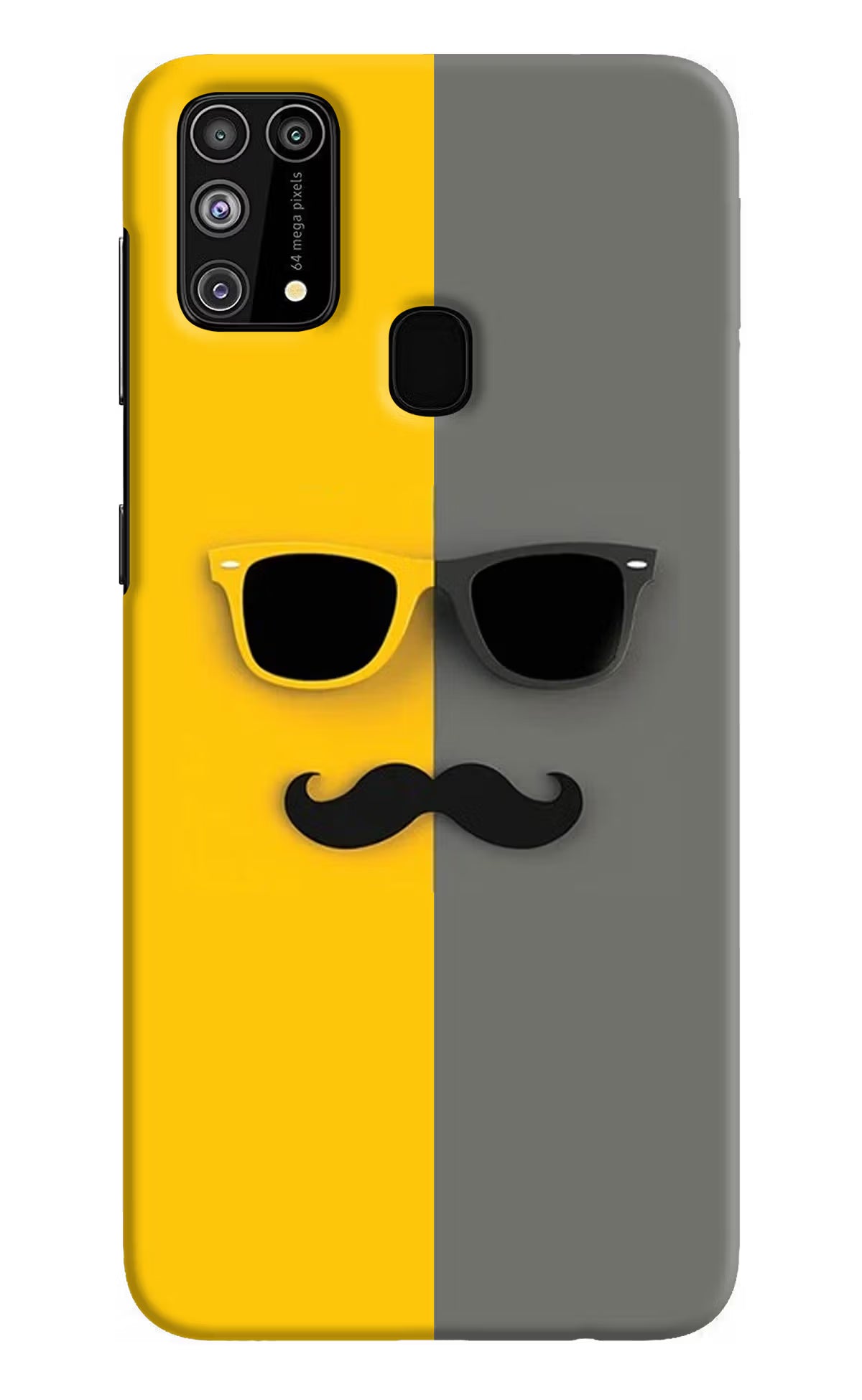 Sunglasses with Mustache Samsung M31/F41 Hard Case Back Cover by Casekaro